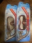 2 X Sun & Sky Adult Swim Mask Snorkel Set Blue Red Shatterproof New!. Fixed Price $17.95.