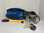 Us Divers Adult Snorkeling Set Black Blue, And Yellow Needs Strap For Mask. Fixed Price $35.99.