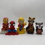 Marvel's Avengers 5PC Bath Toy Set Spiderman Rocket Iron Ms. Fixed Price $19.99.