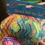 Aqua Sport Splash Ball 4PC Set Multicolor Water Toys For Ages 3+. Fixed Price $11.82.