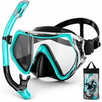 Adult Snorkel Set Mask Anti-fog Panoramic Tempered Glass Diving Gear. Fixed Price $22.80.