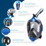 Zipoute Snorkel Full Face Mask For Adult And Kids With Detachable - Blue. Fixed Price $37.08.