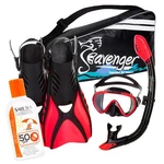 Seavenger Adults Dry Top Snorkel Mask Fins Bag Travel Set + Safe Combo. Fixed Price $49.95.