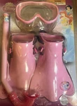 Disney Princess Swim Gear Pink Snorkel Set W/ Mask & Fins, Ages 3+. Fixed Price $21.99.