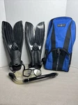 Snorkeling Set Blast Ii Aqua Lung Sport Fins, Mask, With Bag. Fixed Price $25.67.