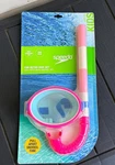 Speedo Kids Soft Snorkel Mask Set Fun Retro Wide View Pink Pull Apart Tube. Fixed Price $14.99.