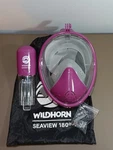 Wildhorn Outfitters Seaview 180 Degree Snorkel Mask Purple With Bag Pre-owned. Fixed Price $13.97.