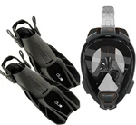 Ocean Reef Aria Qr+, Duo Travel Ready Mask/fins Set Diving, Snorkeling Black. Fixed Price $119.95.