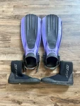 Tusa Imprex Open Heel Scuba Fins W: Adjustable Straps W/ Ist Boots-size 8. Fixed Price $40.00.