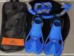 Speedo Dive Junior Snorkel Set Youth Fins Mask Bag Blue Black Swim. Fixed Price $19.79.