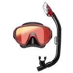 Tusa Adult Mask And Snorkel Combo (UM16/UN0301), Black/metallic Dark Red (eco. Fixed Price $67.00.