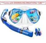 Adult Tempered Glass Diving Set Scuba Anti-fog Goggles And Snorkeling Mask Tube. Fixed Price $23.99.