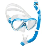 Used Cressi Pegaso Mask And Iguana Snorkel Dry Kids Package - Blue / White. Fixed Price $26.15.