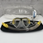 Cressi Matrix & Gamma Adult Snorkel Set Yellow/white Case Great Condition. Fixed Price $62.99.