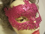 Hot Pink Halloween Phantom Of The Opera Masquerade Mask -adult Size Glitter Nip. Fixed Price $11.99.