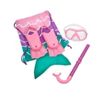 Dolfino Mermaid Multi-color 5-PIECE Swimming Snorkel Sport Goggle Set W/backpack. Fixed Price $14.00.
