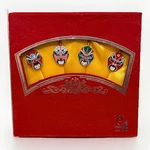 Chinese National Essence Peking Opera Mask Bookmark Set 4 Enamel Gold Tone Box. Fixed Price $18.15.