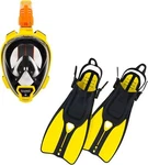 Ocean Reef Aria Qr+, Duo Ii Travel Ready Mask/fins Set Diving, Snorkeling Yellow. Fixed Price $115.44.