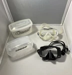 Lot Of 2 Cressi SF1 Squared Frameless Dive Mask-black And Clear Onda. Fixed Price $59.95.