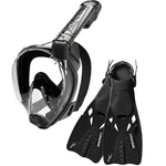 Cressi Baron Full Face Mask And Tonga Short Open Heel Fins Combo Set. Fixed Price $99.95.