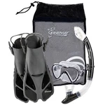 Seavenger Adults Kids Dry Top Snorkel Mask Fins Bag Travel Set Beach Pool Black. Fixed Price $45.00.