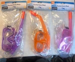 3 Swimgear Snorkel Masks Junior & 2 Adult-pc Lens, Adjustable Head Strap. Fixed Price $18.99.