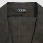 Jos Bank Traveler Piece Suit 42L Charcoal Gray Plaid Wool Slim Fit Dual Vent. Fixed Price $69.92.