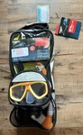 Speedo Adventure Snorkel Set Adult Mask Fins Orange Nwt 9-11. Fixed Price $24.50.