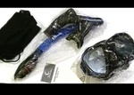 Adult Small Donlle Dive Snorkel Mask Scuba Set Blue & Black Tempered Glass. Fixed Price $28.00.