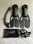 Phantom Aquatics Speed Sport Mask Fin Snorkel Set, Black Large/xl Size 9 13. Fixed Price $25.99.