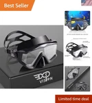 Adult Pano 3 Window Scuba Diving Mask, Tempered Glass Snorkel Anti-fog Swim. Fixed Price $51.99.