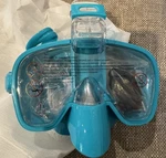 Bairuifu Light Blue Half Face Snorkel Mask Size V6 Small. Fixed Price $20.00.