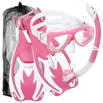 Used Cressi Junior Rocks Mask Fin Snorkel Set-pink / White-smmd. Fixed Price $28.90.