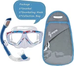 Kids Snorkel Set By Spofine Pink Adjustable Mask & Dry Top - Blue. Fixed Price $26.99.