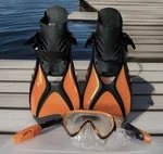 Snorkel Mask Fins Diving Travel Set W/ Bag Seavenger Top Adults Size (10-13). Fixed Price $19.95.