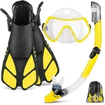 Zeeporte Dive Snorkeling Gear - Mask Fins Set S/m Black/yellow. Fixed Price $32.19.