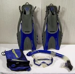 U.s. Divers Mask Fins Bag Snorkeling Adult Youth Adjustable Heel Blue. Fixed Price $11.99.