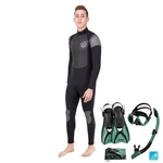 Seavenger Men's 3MM Odyssey Wetsuit & Hanalei 4-PIECE Green Snorkeling Set. Fixed Price $123.99.