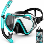Adult Snorkel Set Mask Anti-fog Panoramic Tempered Glass Diving Gear. Fixed Price $25.00.