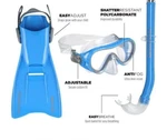 U.s. Divers Kid Snorkeling Set Mask And Fins Included Blue L/xl 1-4. Fixed Price $22.82.