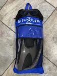 Aqualung Sport Adult S/m Snorkeling Set Fins Mask Black Gray With Bag Nwot. Fixed Price $24.99.