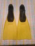 Intex Style Fins Full Foot Flippers Snorkel Dive Swim Black&yellow Size 5-8 Uec. Fixed Price $11.00.