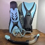 Seavenger Aviator Snorkeling Set With Gear Bag Blue Black Snorkels & New. Fixed Price $44.87.