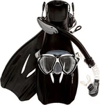 Sea Scout Adult Deluxe Set Dry-top Snorkel/fins/mask -medium. Fixed Price $39.95.