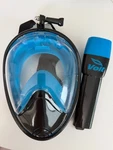 Voit Full Face Snorkel Mask Blue Black W/ Breathing Tube & Carry Bag Gopro Mount. Fixed Price $29.99.