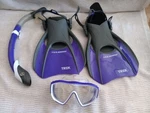 Us Divers Fins Snorkel Goggles W/ Carry Bag Size 7 - 10 8 11 Women. Fixed Price $19.99.