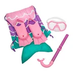 Dolfino Mermaid Multi-color 5-PIECE Swimming Snorkel Sport Goggle Set W/backpack. Fixed Price $15.99.