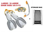 Shoe Size: Us 9-13 Oceanic Lightweight Adult Snorkel Set L/xl Fins Mask. Fixed Price $28.95.