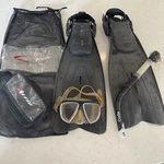 Aeris Velocity Full Foot Fin Diving Snorkeling Black, Xl & Mask Cuda Mouthpiece. Fixed Price $28.22.