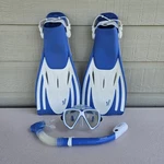 Speedo Dive Adult Snorkel Mask Fin Set Blue White Men L/xl 9-13 Shoe Flippers. Fixed Price $19.99.
